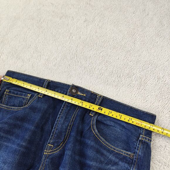 Guess Jeans Regular Straight Crescent Fit Men 33x30 Mid Wash Blue Y2K Retro 90s - Picture 9 of 11